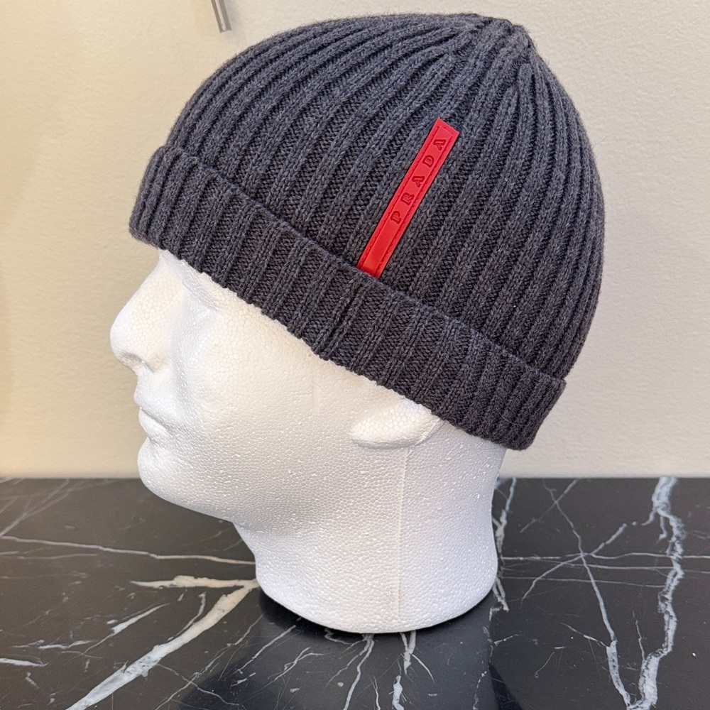 Prada Gray Wool Knit with Red Label